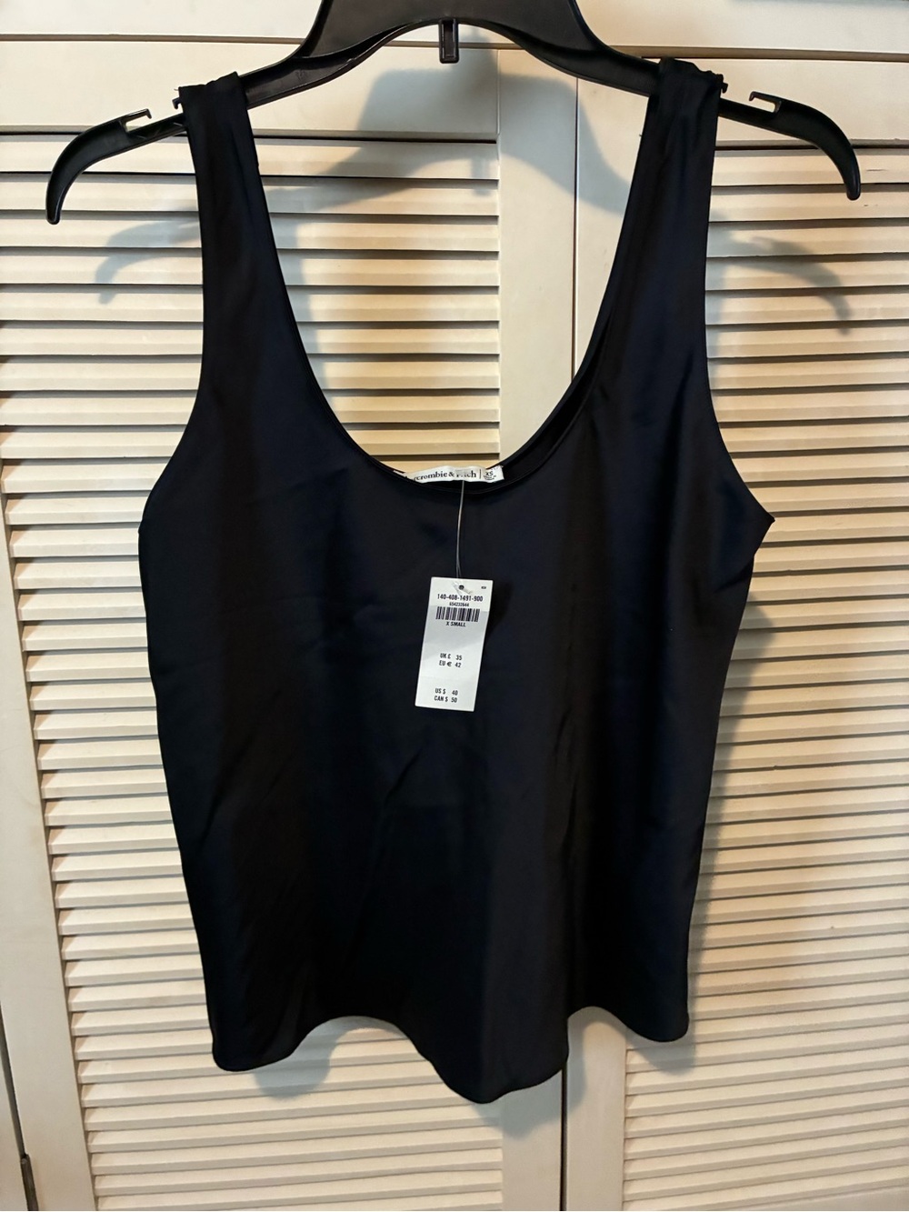 Abercrombie & Fitch Satin Black Scoop Neck Tank